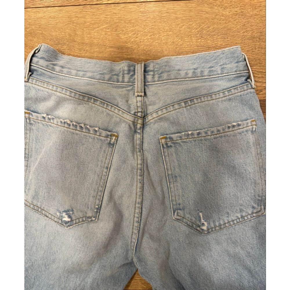 Women's AGOLDE Light Blue Distressed Riley High Rise Straight Crop Jeans 26 - Picture 8 of 8